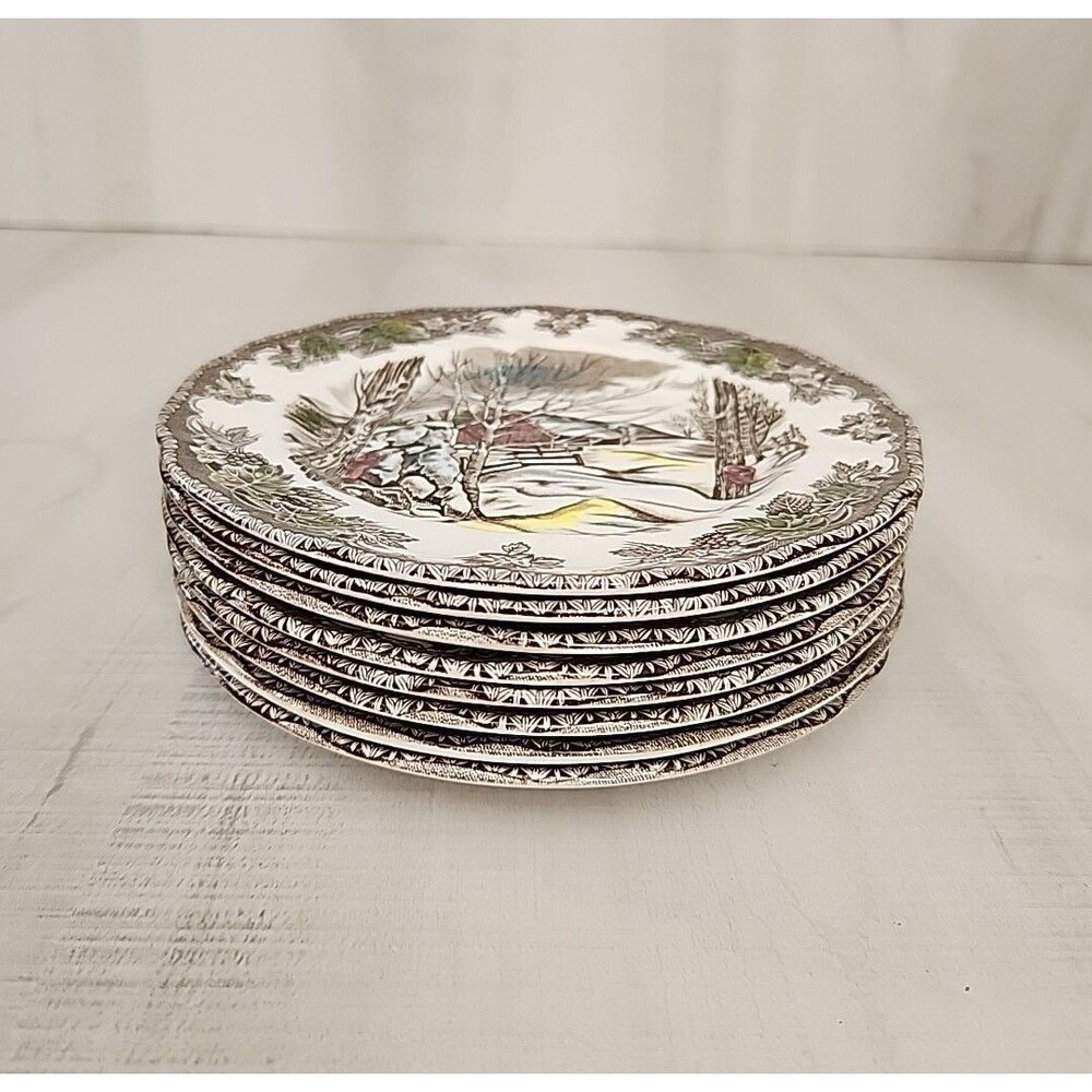 8 Johnson Brothers Friendly Village Sugar Maples 6" Plates - Picture 2 of 4